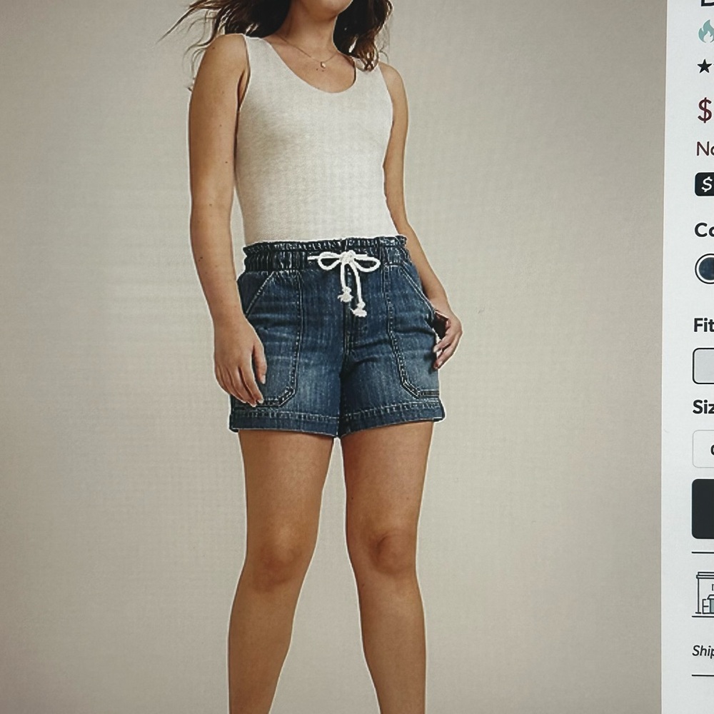 Maurices Blue Jean Shorts with Cuffed Hem and Relaxed Fit